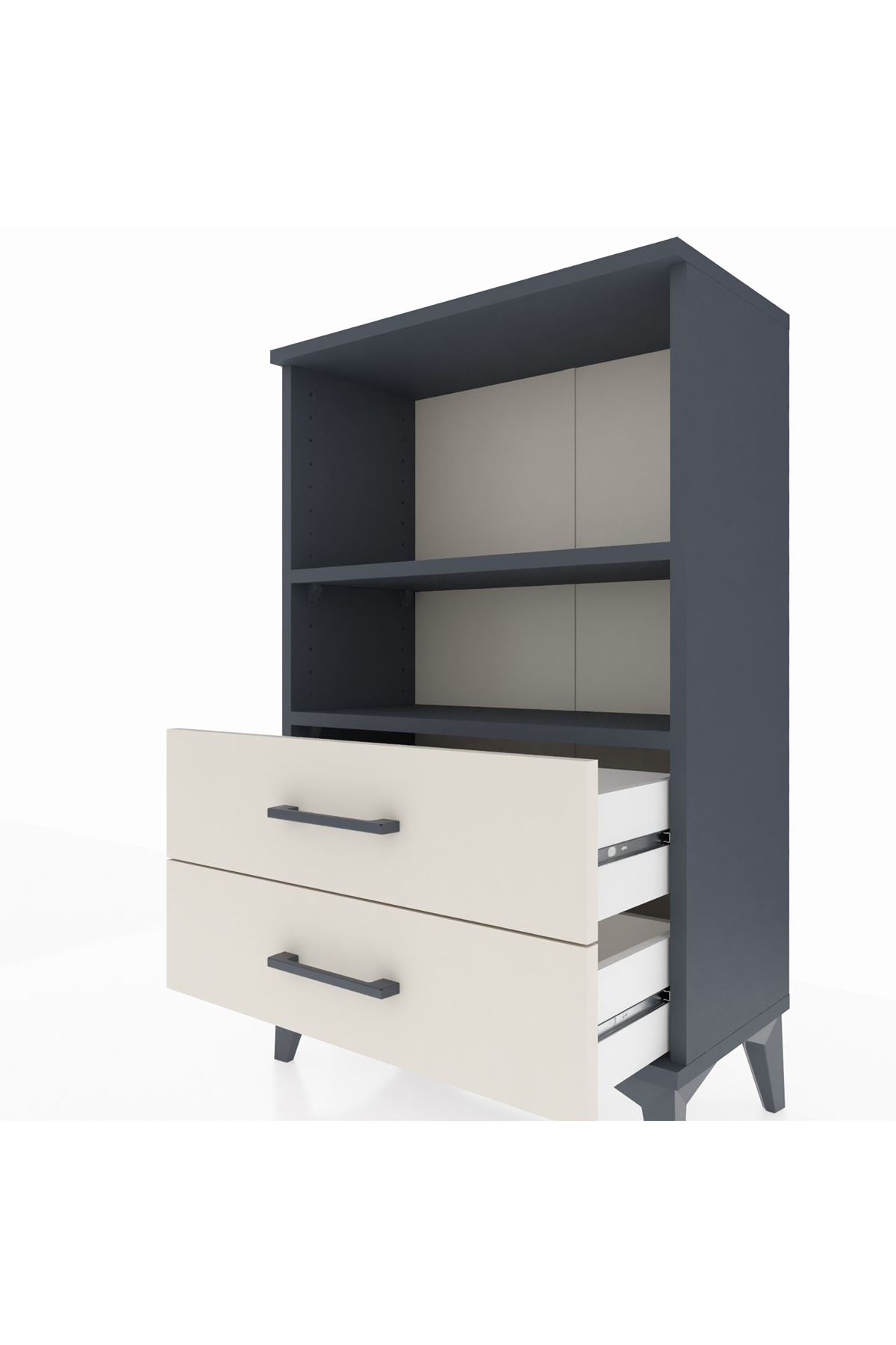 Arges Komodin 2 Raflı 2 Çekmeceli 60x30x96 - S14M004V4A