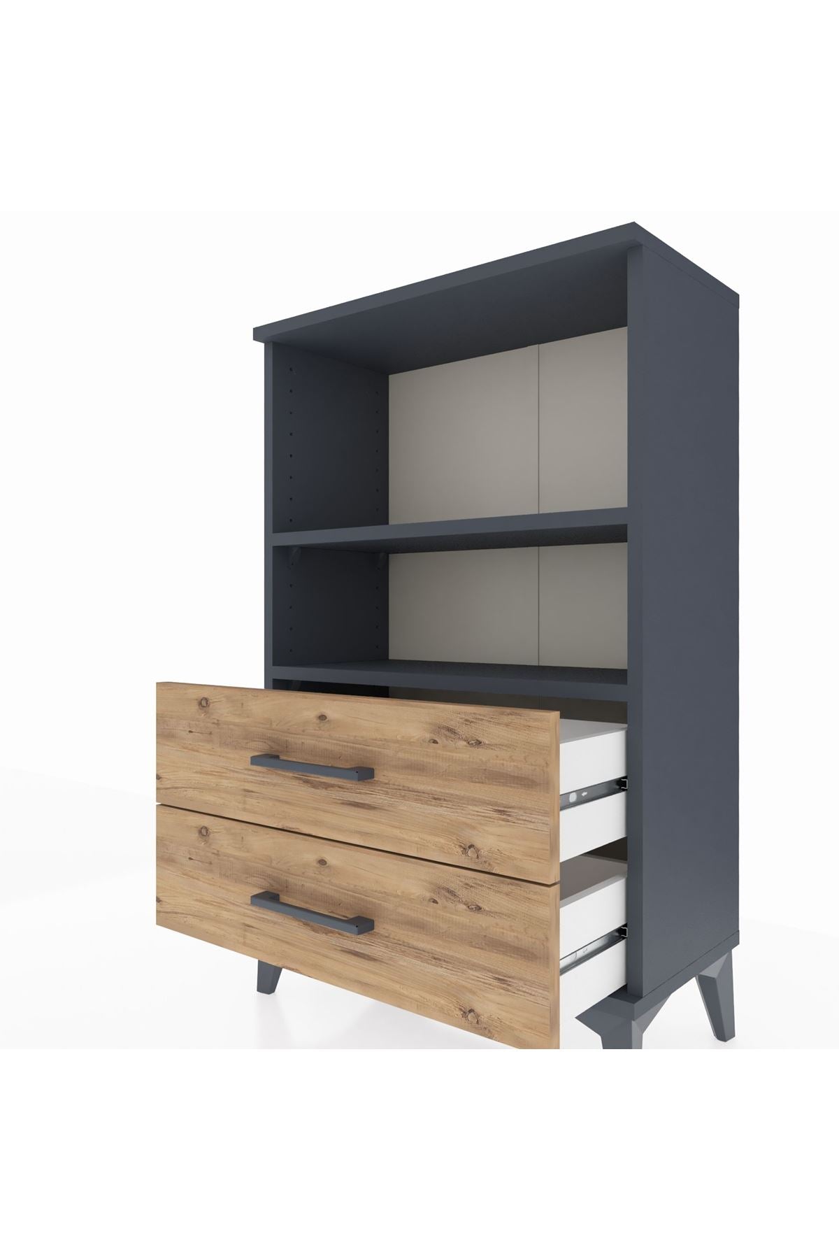 Arges Komodin 2 Raflı 2 Çekmeceli 60x30x96 - S14M004V6A