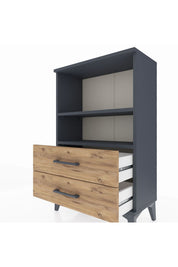 Arges Komodin 2 Raflı 2 Çekmeceli 60x30x96 - S14M004V6A