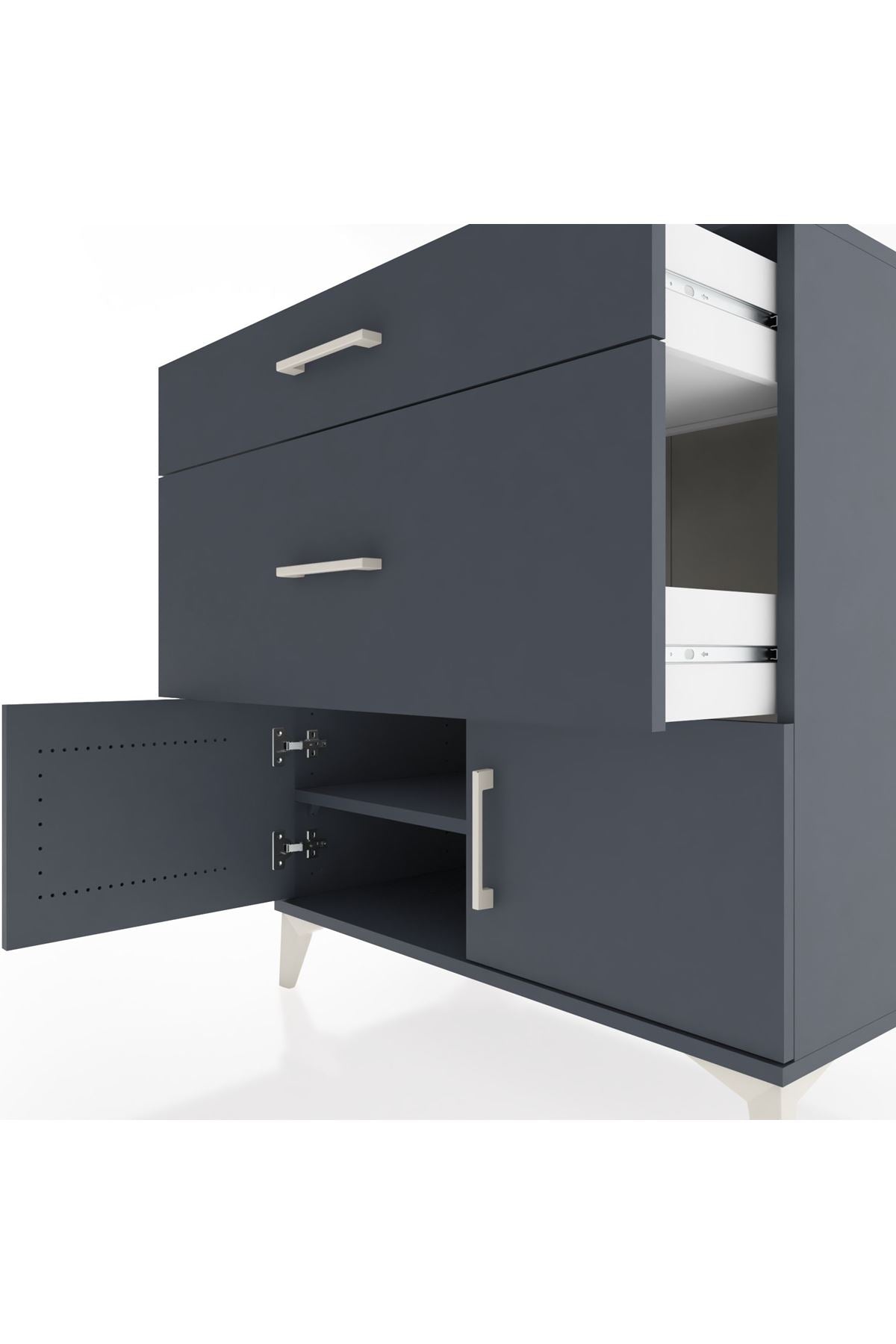 Hyperion Şifonyer Tek Raflı 2 Çekmeceli 2 Kapaklı 88x44x96 - S37M115V5B