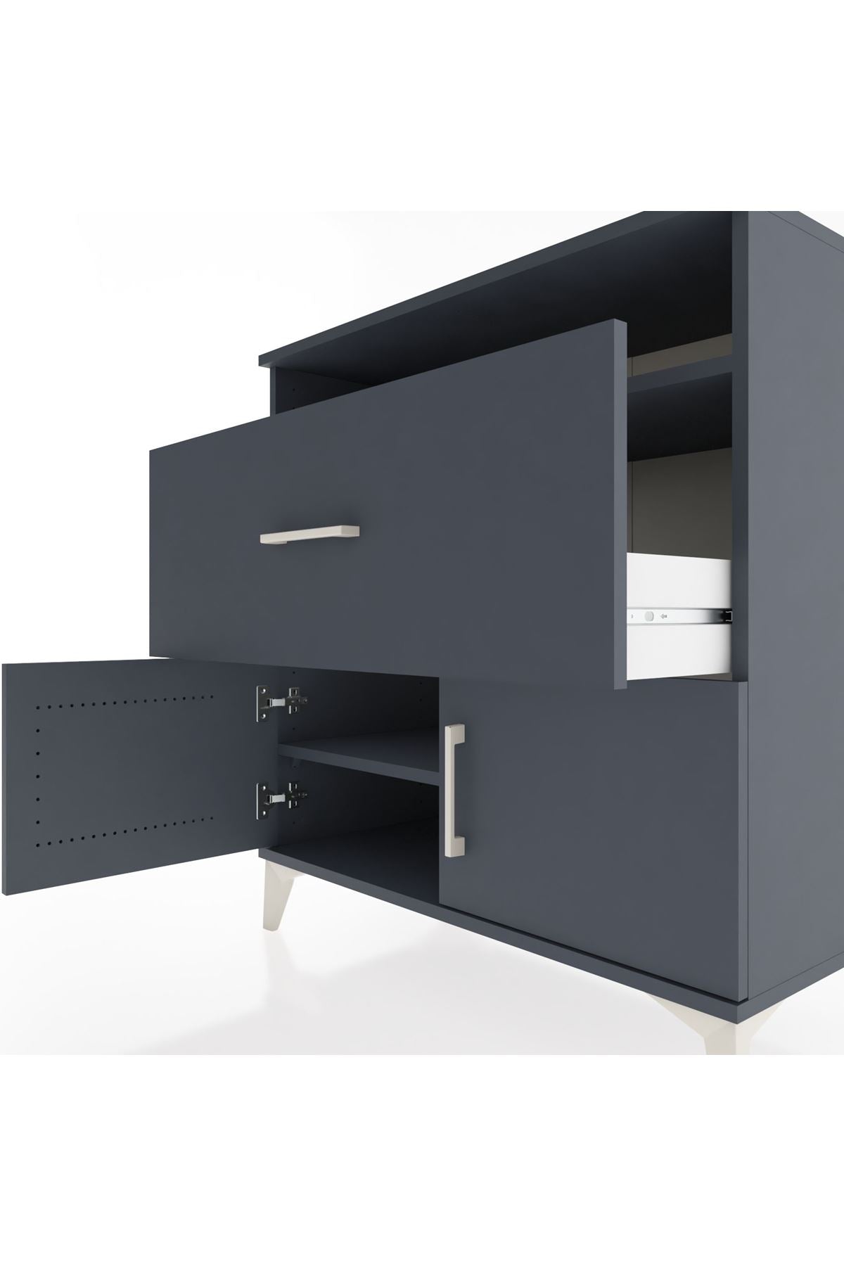 Hyperion Şifonyer 2 Raflı Tek Çekmeceli 2 Kapaklı 88x44x96 - S37M117V5B