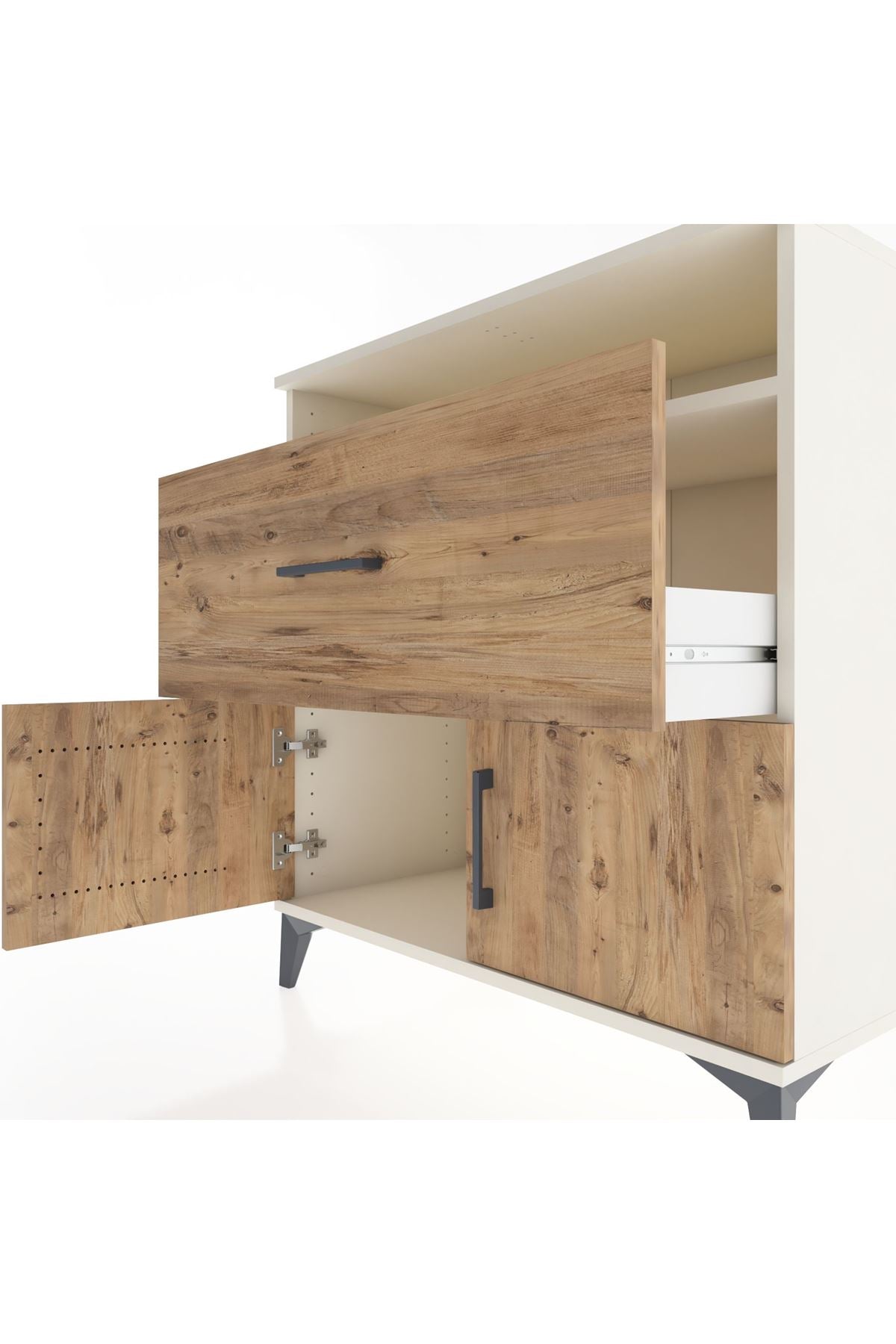 Hyperion Şifonyer Tek Raflı Tek Çekmeceli 2 Kapaklı 88x44x96 - S37M118V3B