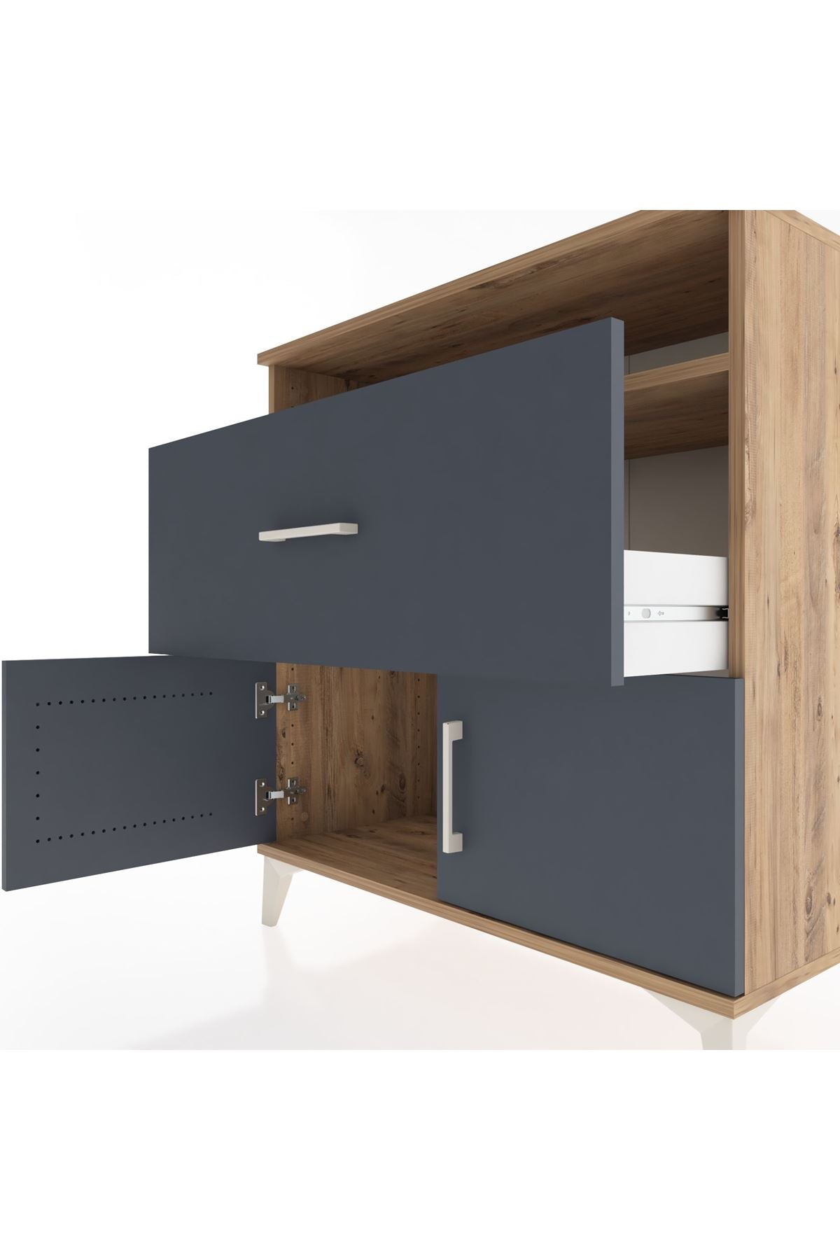 Hyperion Şifonyer Tek Raflı Tek Çekmeceli 2 Kapaklı 88x44x96 - S37M118V8B
