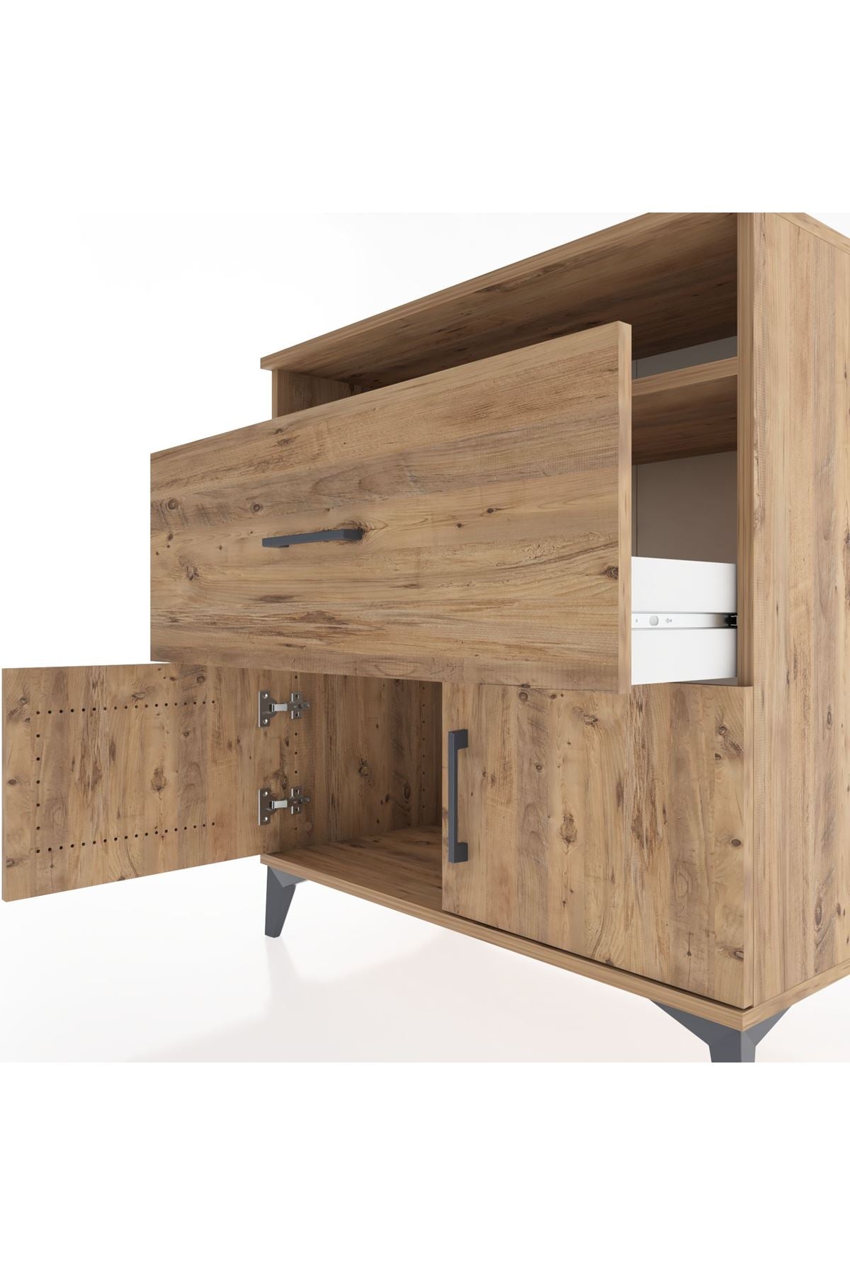 Hyperion Şifonyer Tek Raflı Tek Çekmeceli 2 Kapaklı 88x44x96 - S37M118V9B