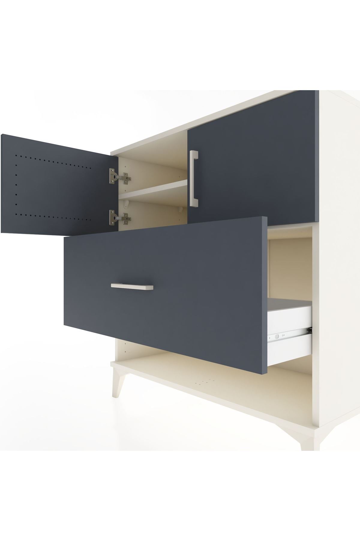 Hyperion Şifonyer 2 Raflı Tek Çekmeceli 2 Kapaklı 88x44x96 - S37M119V2B