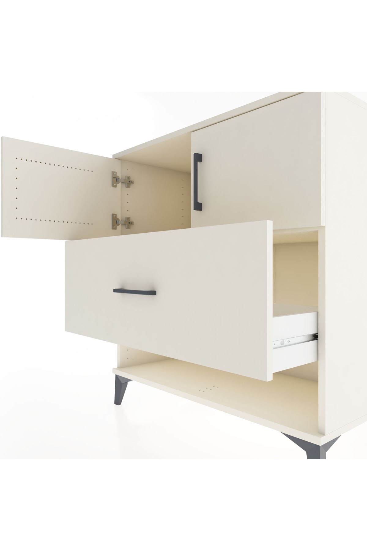 Hyperion Şifonyer Tek Raflı Tek Çekmeceli 2 Kapaklı 88x44x96 - S37M120V1B