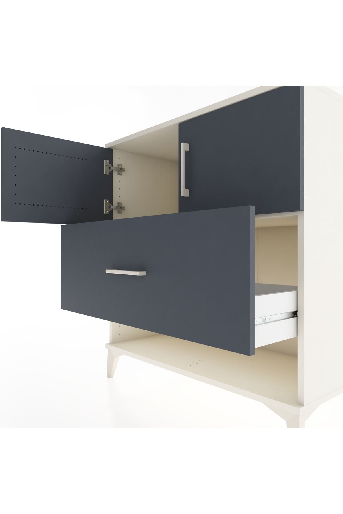 Hyperion Şifonyer Tek Raflı Tek Çekmeceli 2 Kapaklı 88x44x96 - S37M120V2B