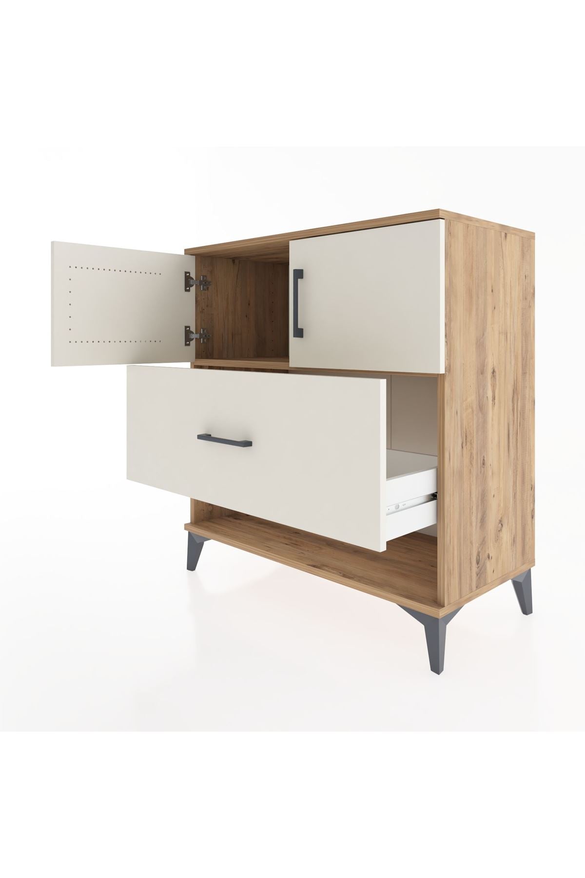 Hyperion Şifonyer Tek Raflı Tek Çekmeceli 2 Kapaklı 88x44x96 - S37M120V7B