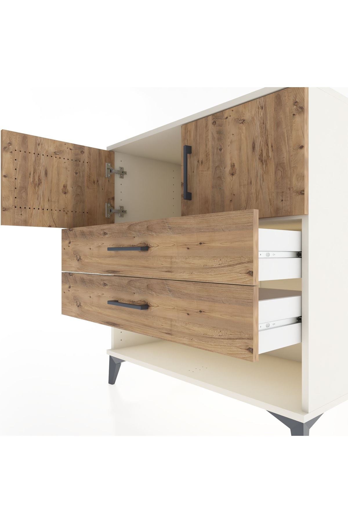 Hyperion Şifonyer Tek Raflı 2 Çekmeceli 2 Kapaklı 88x44x96 - S37M100V3B