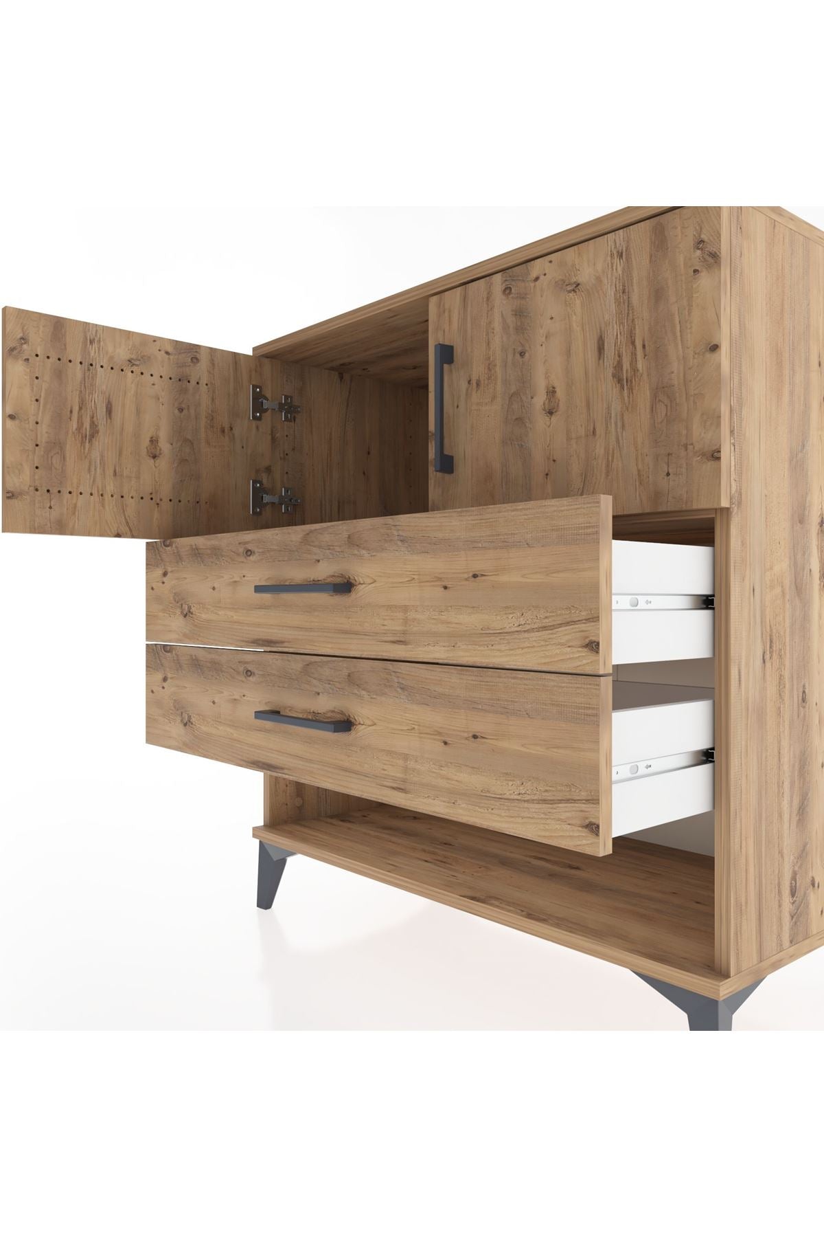 Hyperion Şifonyer Tek Raflı 2 Çekmeceli 2 Kapaklı 88x44x96 - S37M100V9B