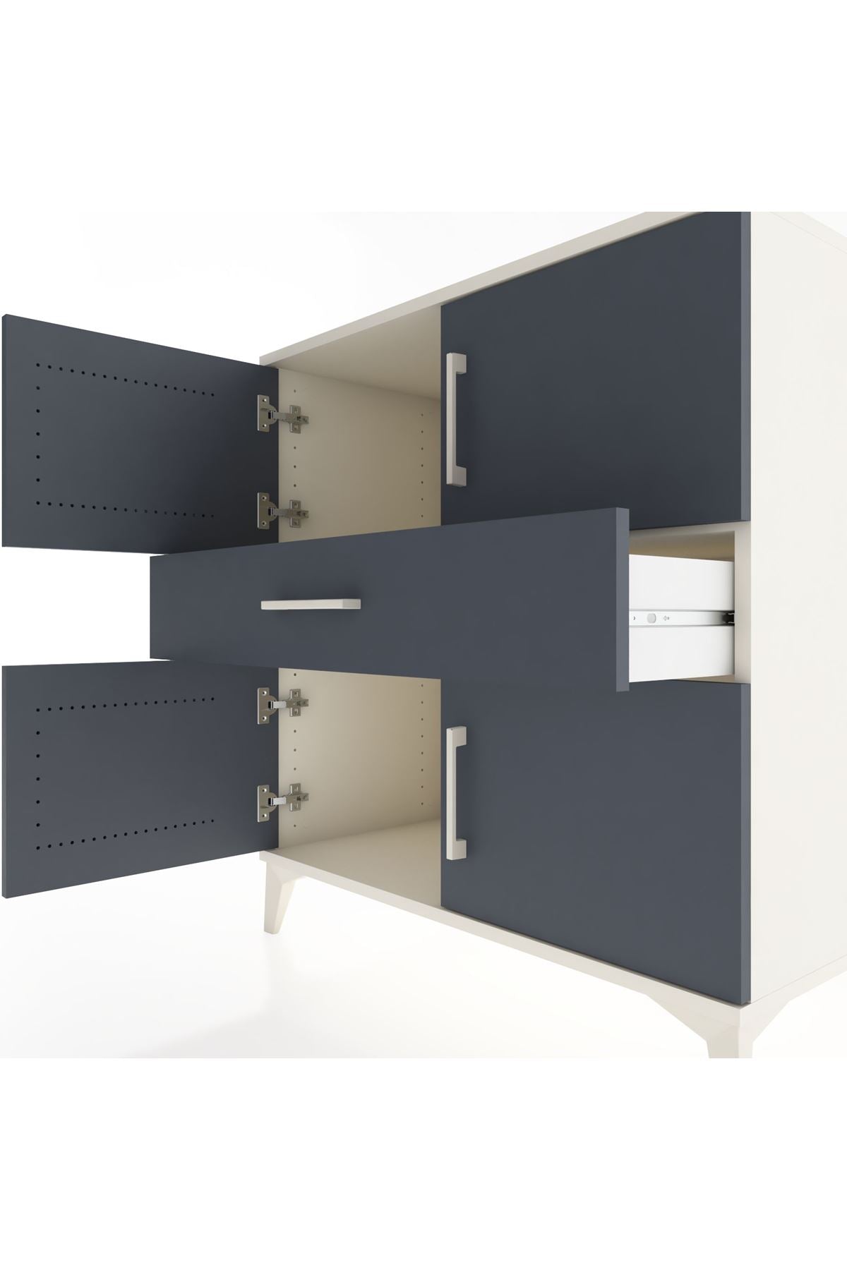Hyperion Şifonyer Tek Raflı Tek Çekmeceli 4 Kapaklı 88x44x96 - S37M102V2B