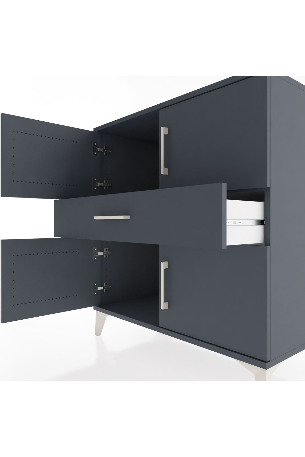 Hyperion Şifonyer Tek Raflı Tek Çekmeceli 4 Kapaklı 88x44x96 - S37M102V5B