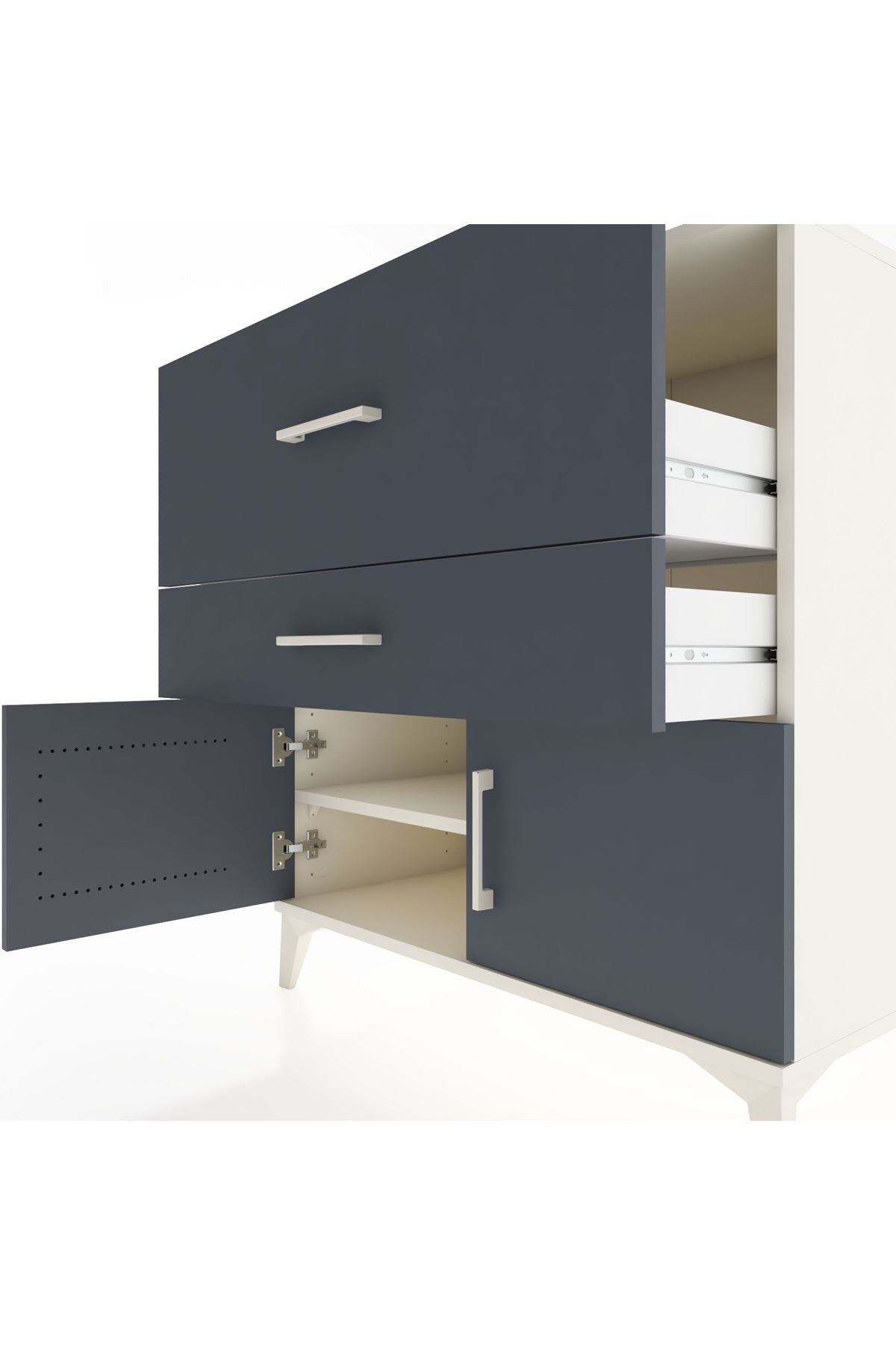 Hyperion Şifonyer Tek Raflı 2 Çekmeceli 2 Kapaklı 88x44x96 - S37M105V2B
