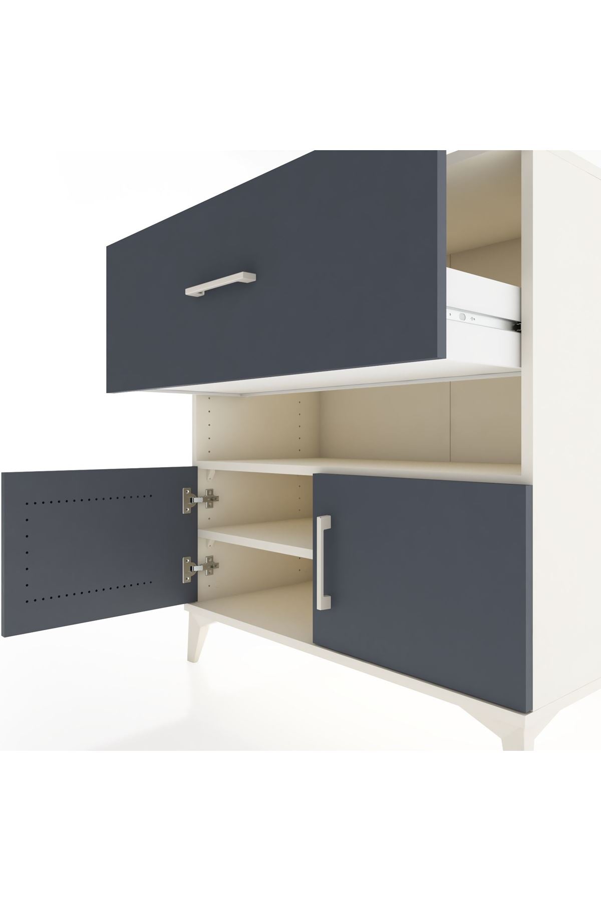 Hyperion Şifonyer 2 Raflı Tek Çekmeceli 2 Kapaklı 88x44x96 - S37M107V2B