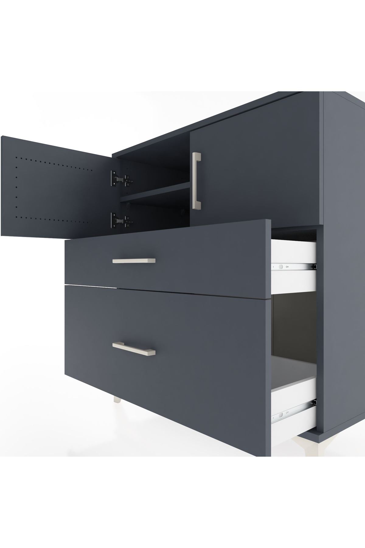 Hyperion Şifonyer 2 Raflı 2 Çekmeceli 2 Kapaklı 88x44x96 - S37M109V5B