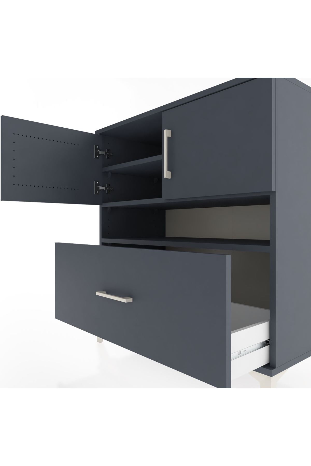 Hyperion Şifonyer 3 Raflı Tek Çekmeceli 2 Kapaklı 88x44x96 - S37M111V5B