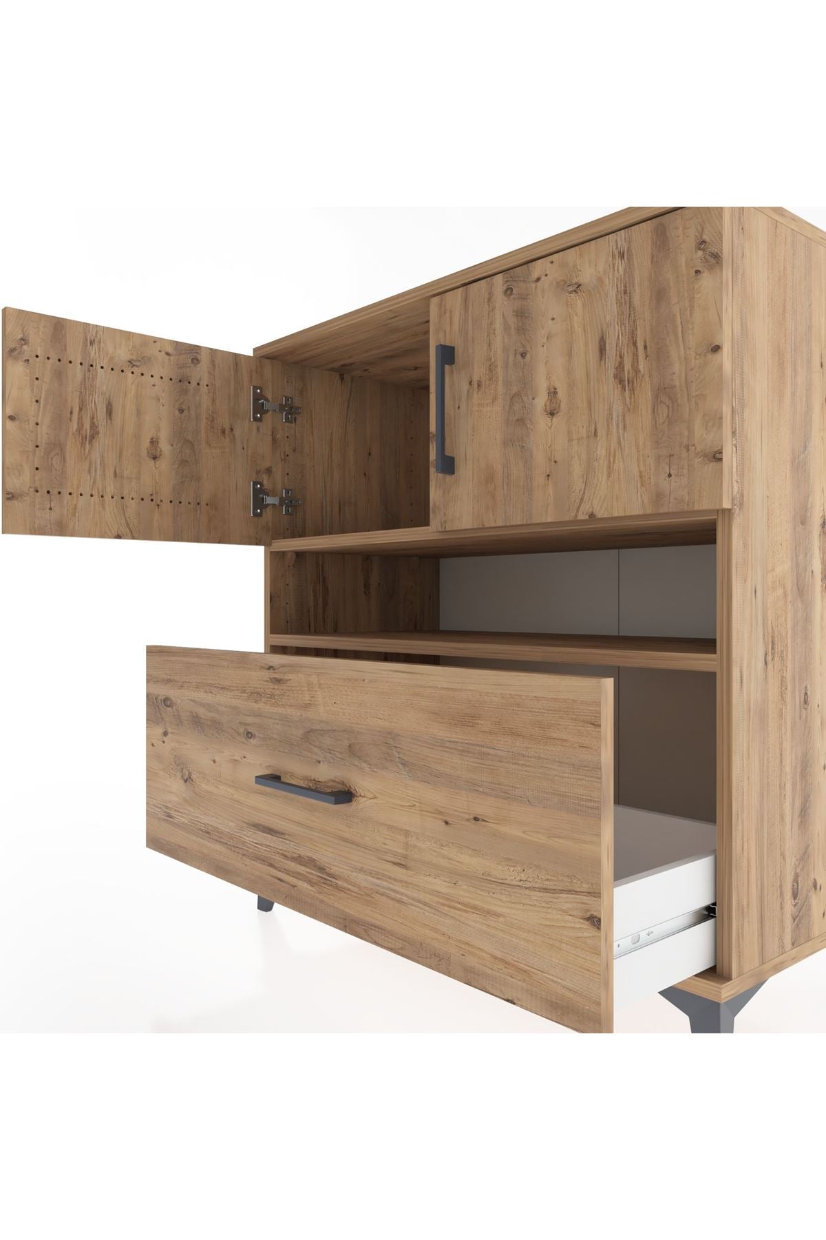 Hyperion Şifonyer 2 Raflı Tek Çekmeceli 2 Kapaklı 88x44x96 - S37M112V9B