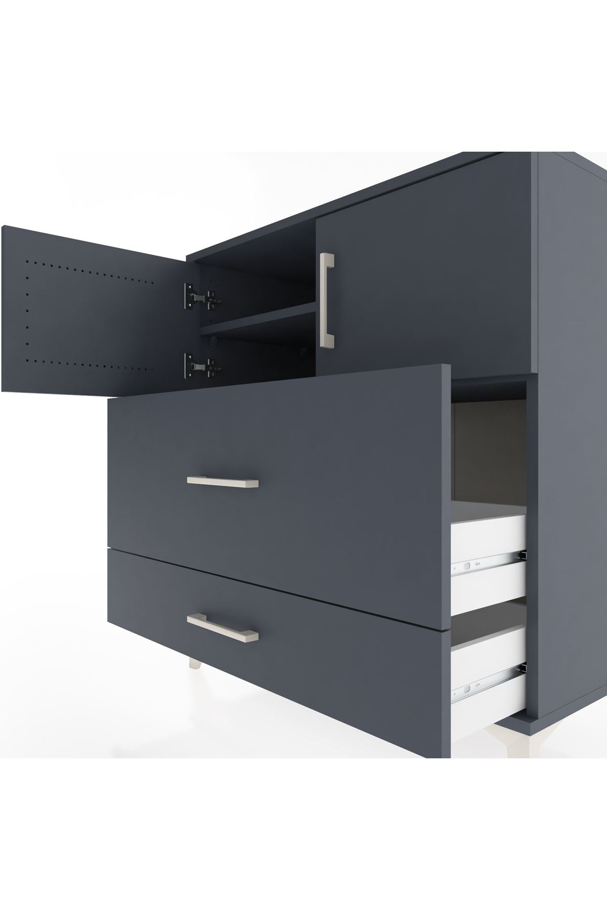 Hyperion Şifonyer 2 Raflı 2 Çekmeceli 2 Kapaklı 88x44x96 - S37M113V5B