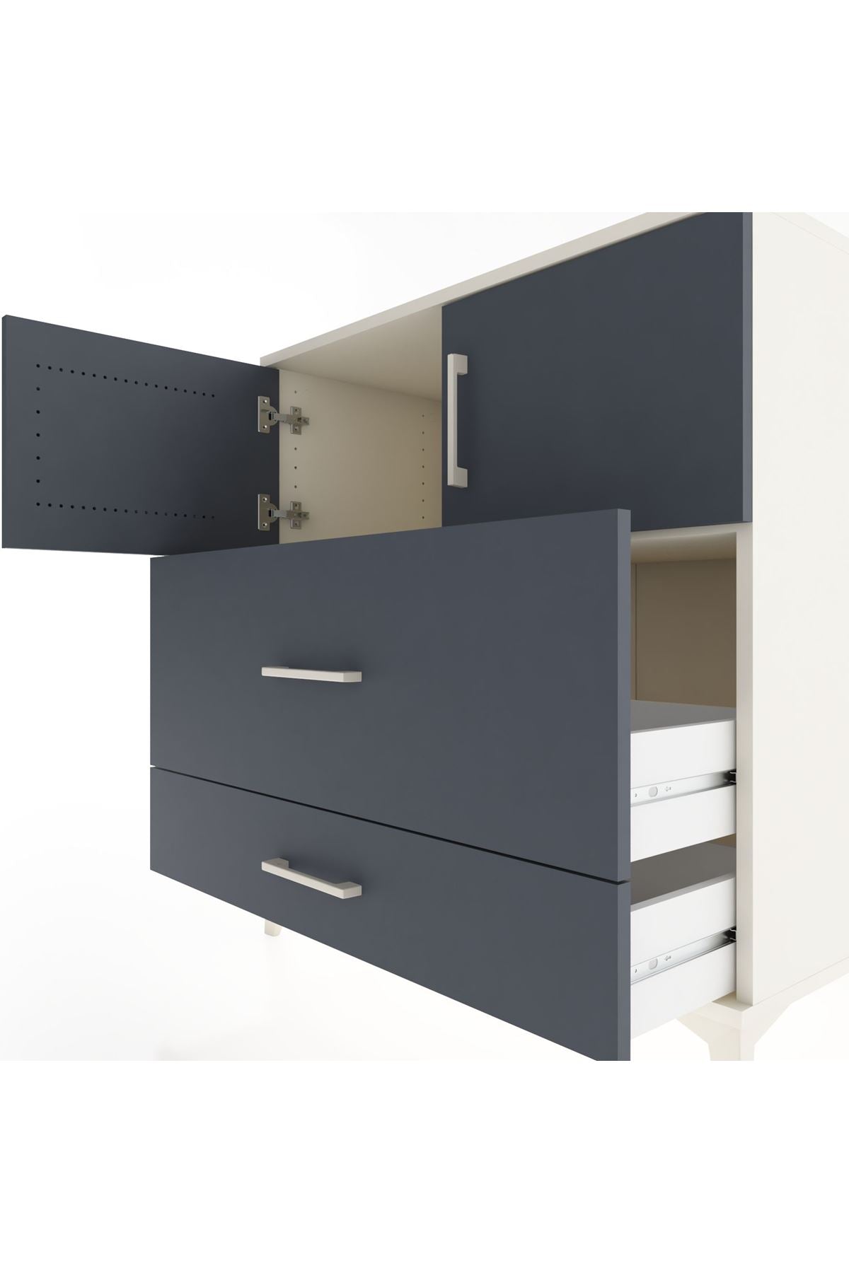 Hyperion Şifonyer Tek Raflı 2 Çekmeceli 2 Kapaklı 88x44x96 - S37M114V2B
