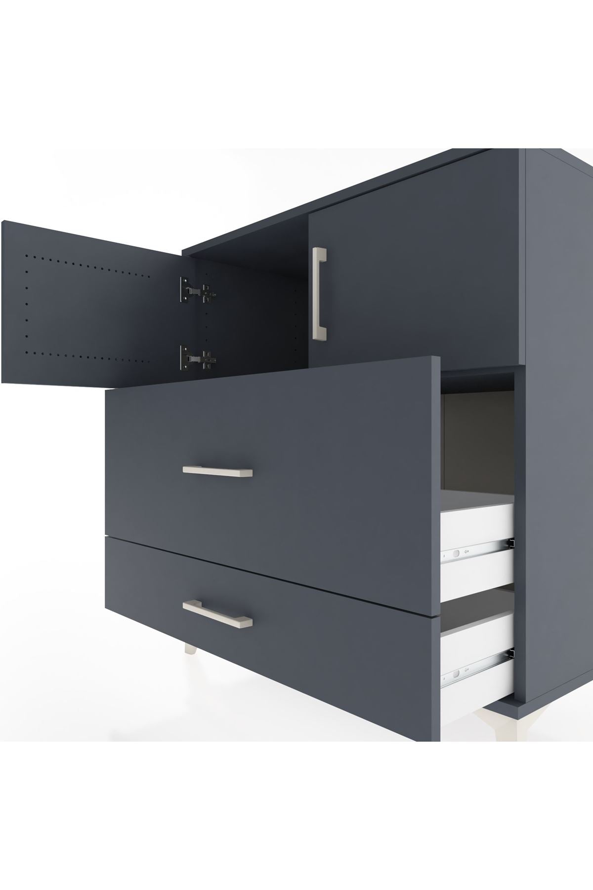 Hyperion Şifonyer Tek Raflı 2 Çekmeceli 2 Kapaklı 88x44x96 - S37M114V5B
