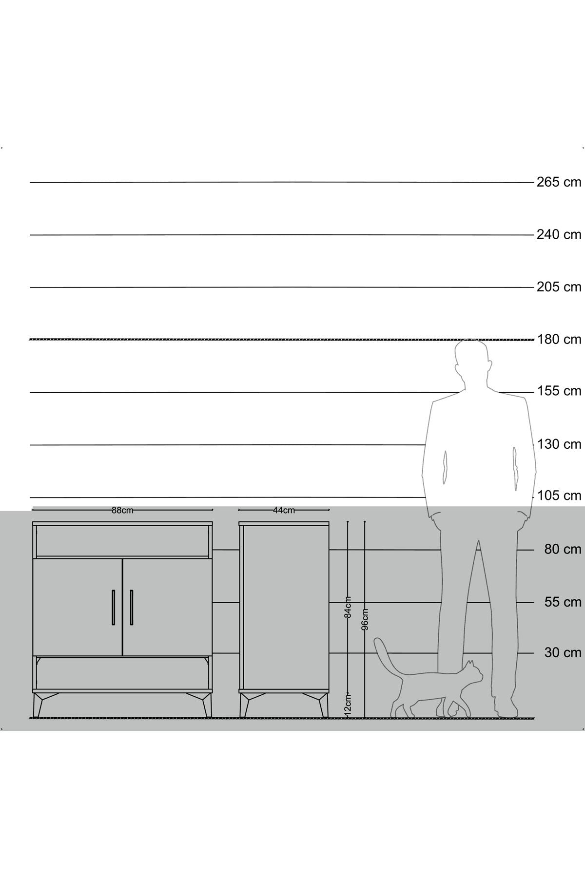 Hyperion Şifonyer 2 Raflı 2 Kapaklı 88x44x96 - S37M069V2B
