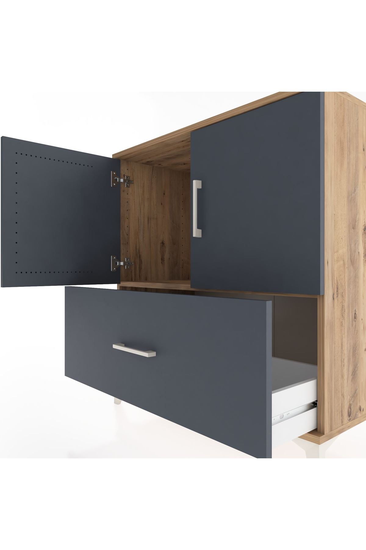 Hyperion Şifonyer Tek Raflı Tek Çekmeceli 2 Kapaklı 88x44x96 - S37M048V8B