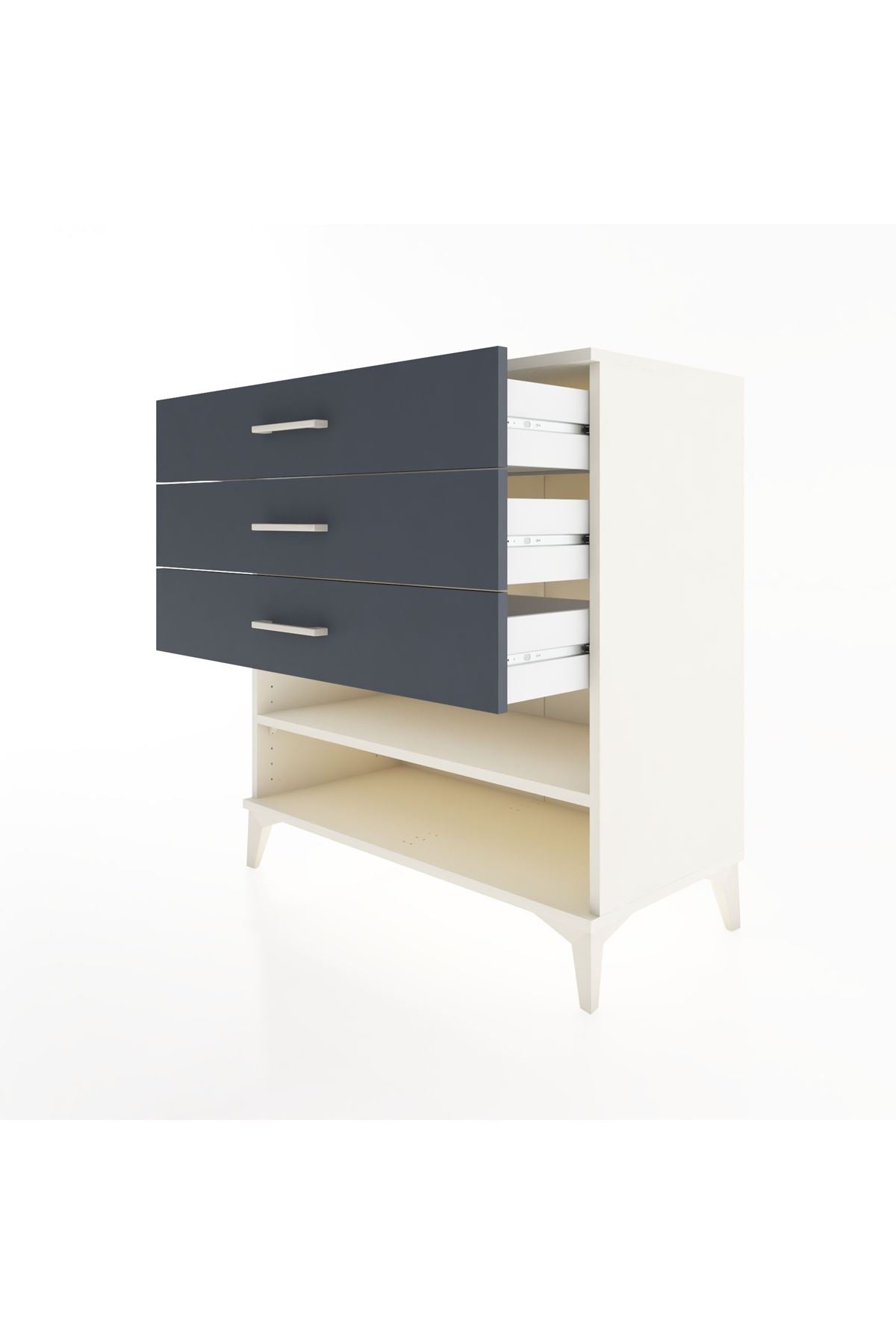 Hyperion Şifonyer Tek Raflı 3 Çekmeceli 88x44x96 - S37M012V2B