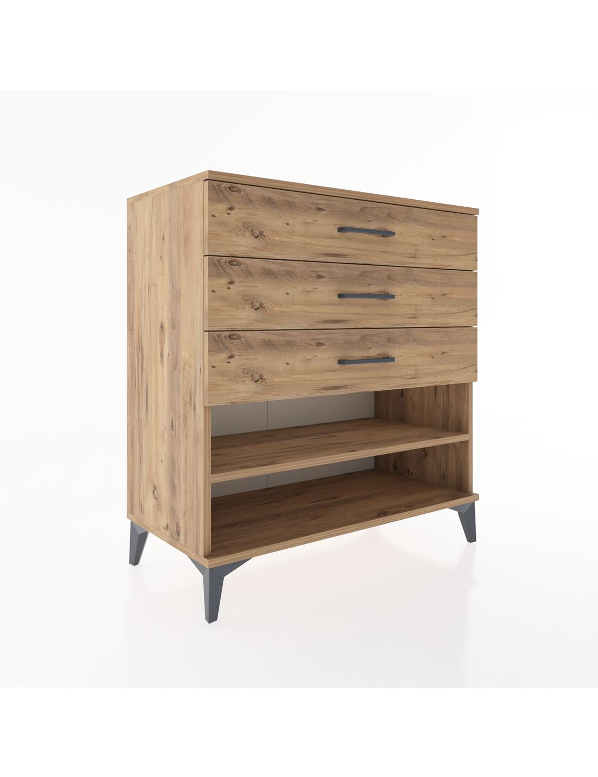 Hyperion Şifonyer Tek Raflı 3 Çekmeceli 88x44x96 - S37M012V9B