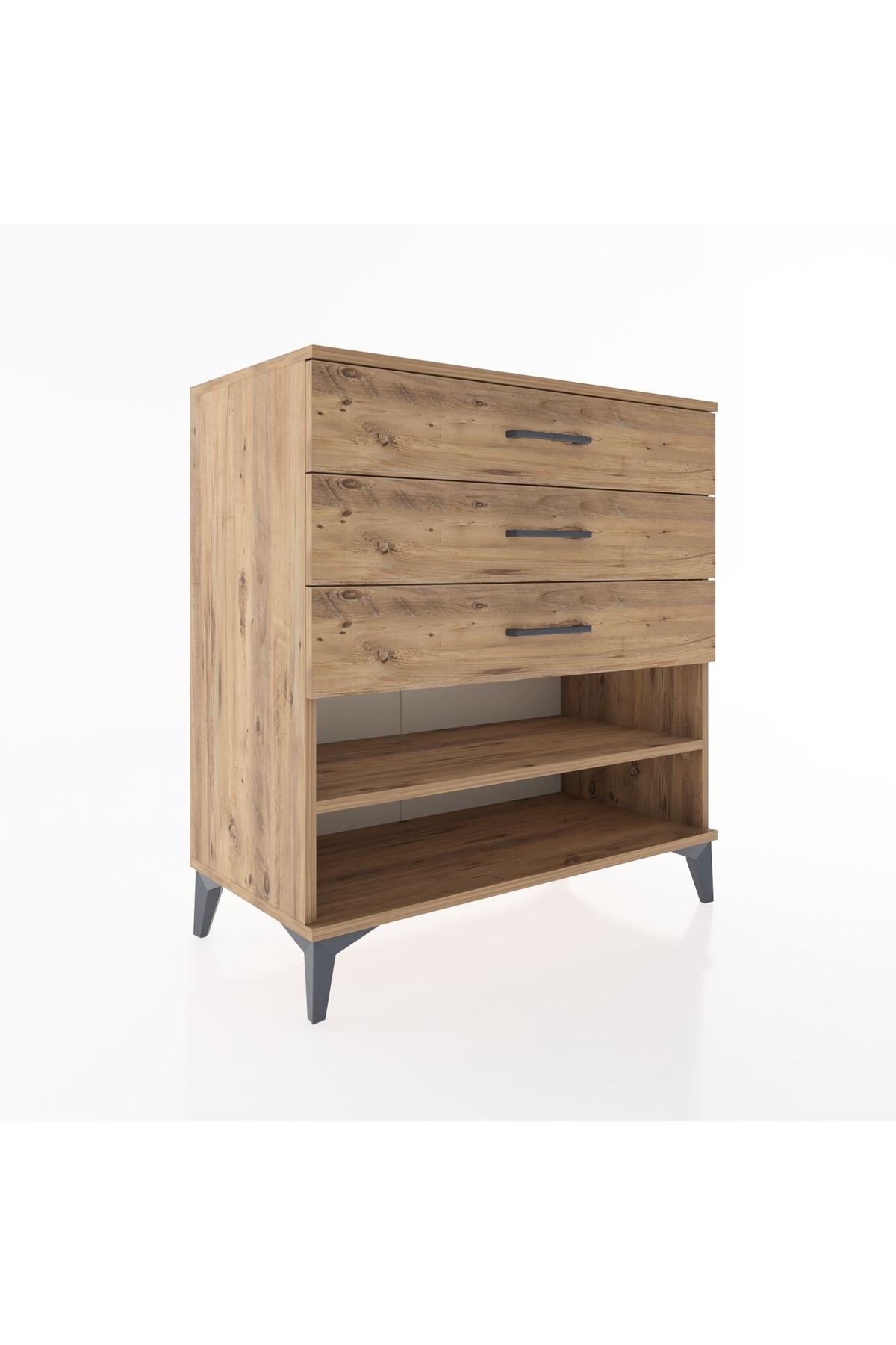 Hyperion Şifonyer Tek Raflı 3 Çekmeceli 88x44x96 - S37M012V9B