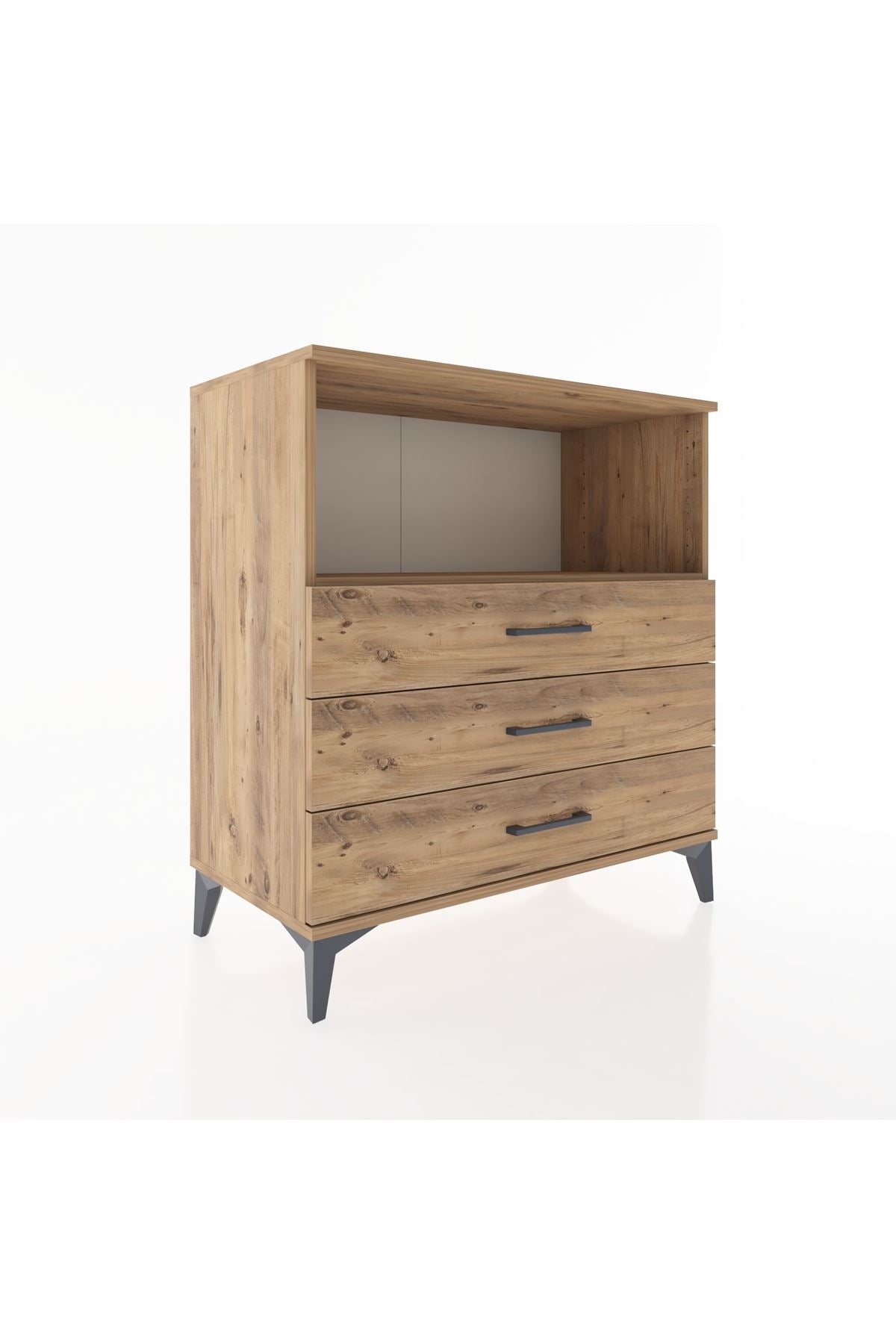 Hyperion Şifonyer Tek Raflı 3 Çekmeceli 88x44x96 - S37M018V9B