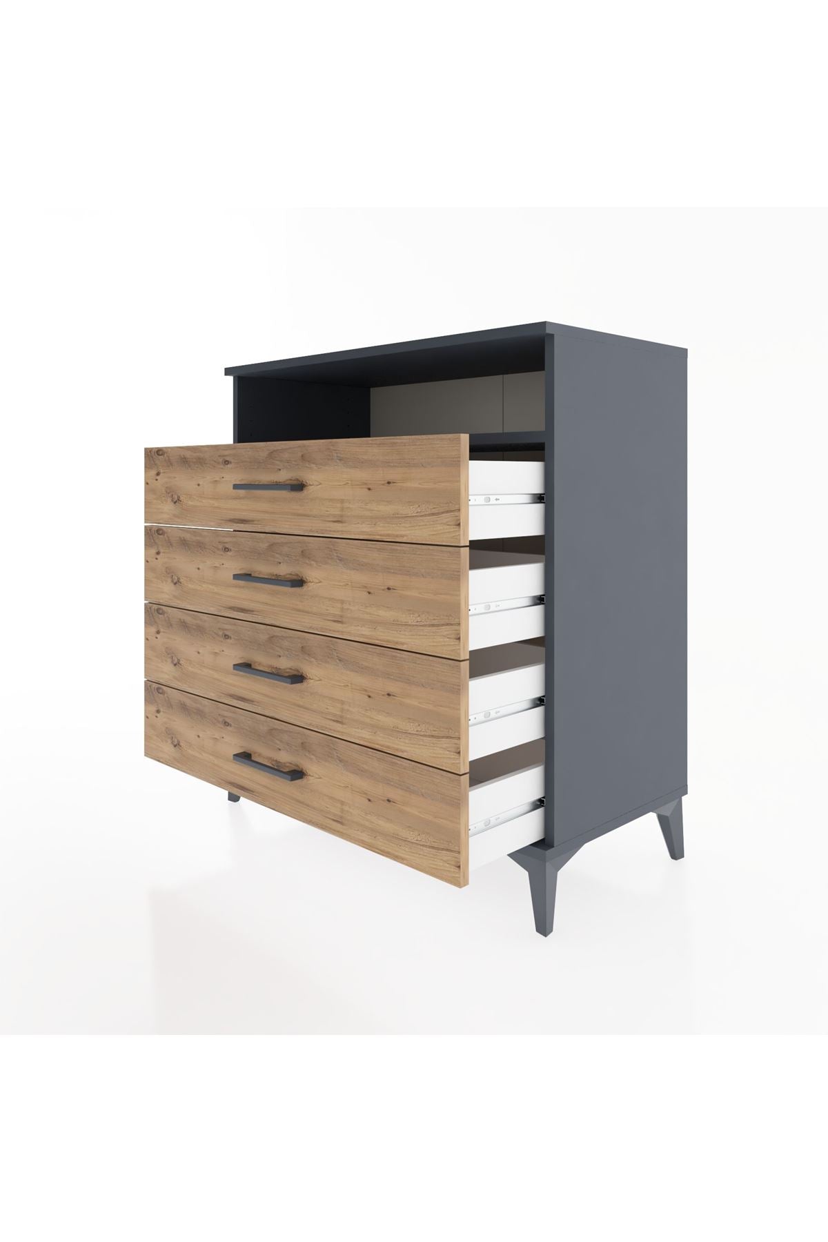 Hyperion Şifonyer Tek Raflı 4 Çekmeceli 88x44x96 - S37M019V6B