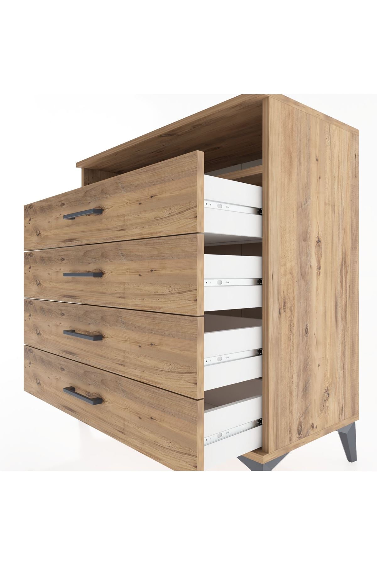Hyperion Şifonyer Tek Raflı 4 Çekmeceli 88x44x96 - S37M019V9B
