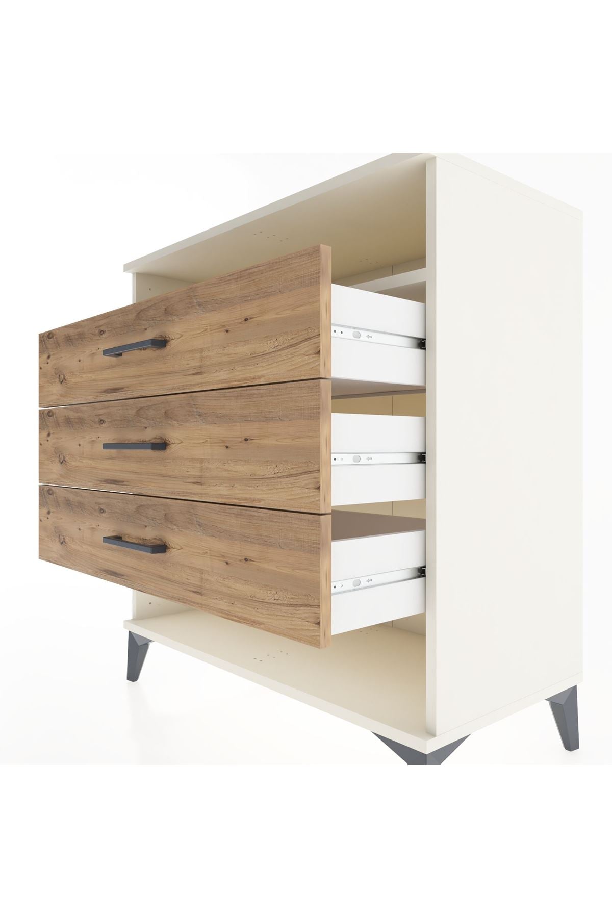 Hyperion Şifonyer Tek Raflı 3 Çekmeceli 88x44x96 - S37M020V3B