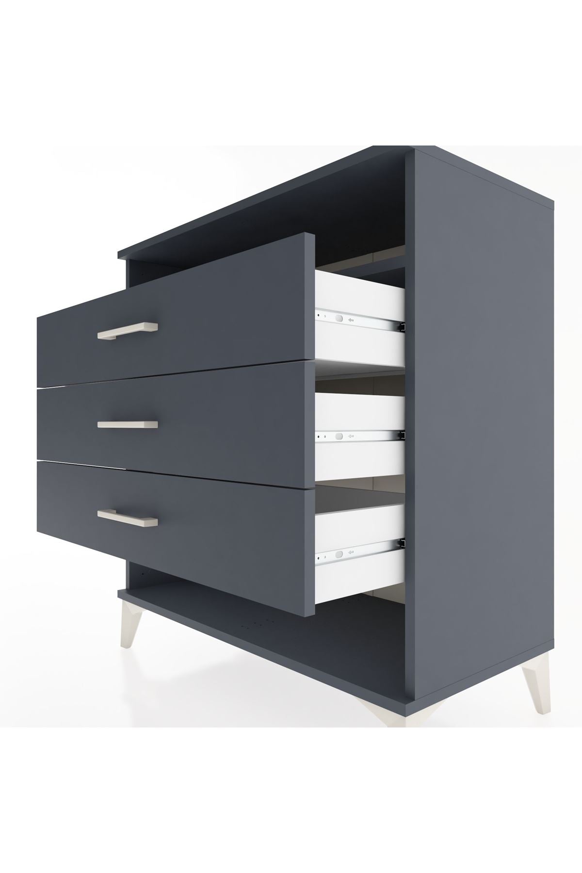 Hyperion Şifonyer Tek Raflı 3 Çekmeceli 88x44x96 - S37M020V5B