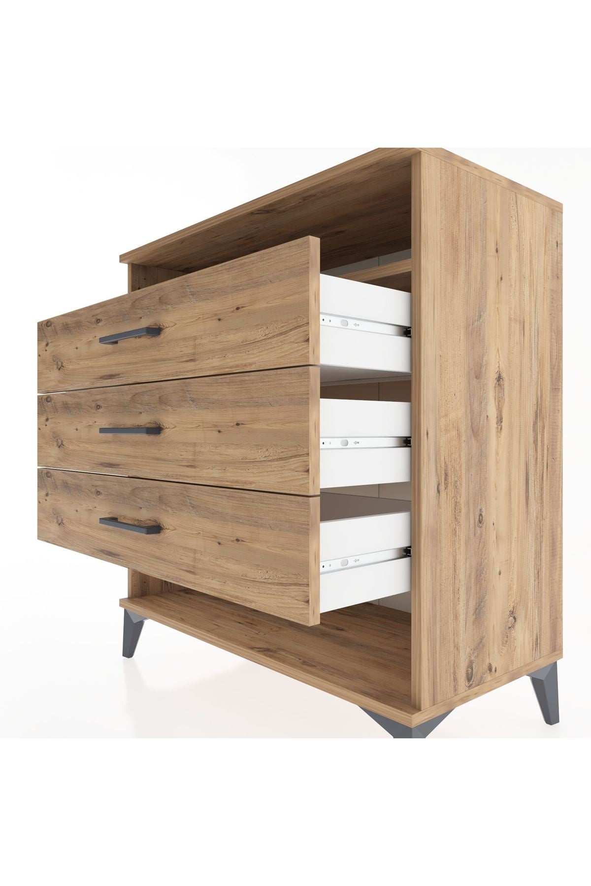 Hyperion Şifonyer Tek Raflı 3 Çekmeceli 88x44x96 - S37M020V9B