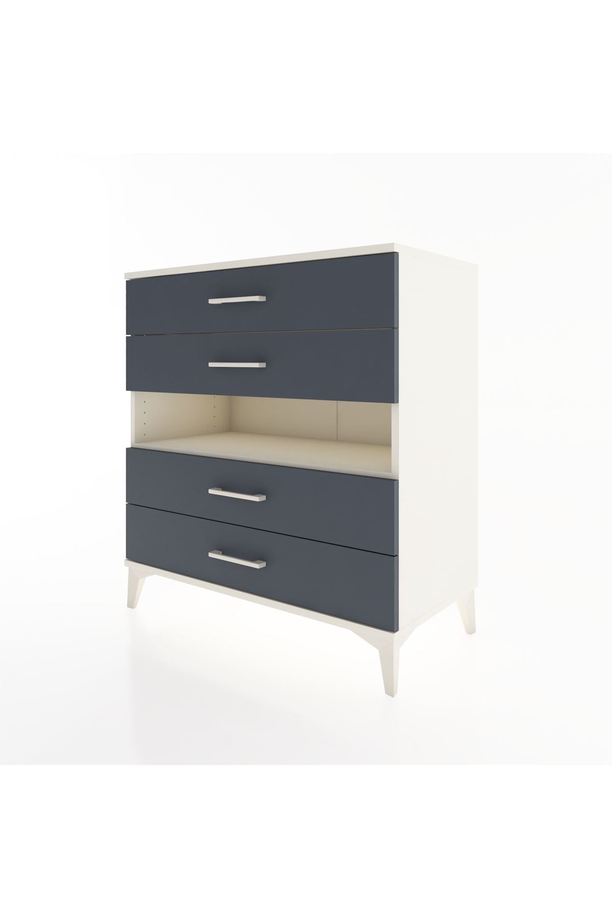 Hyperion Şifonyer Tek Raflı 4 Çekmeceli 88x44x96 - S37M021V2B