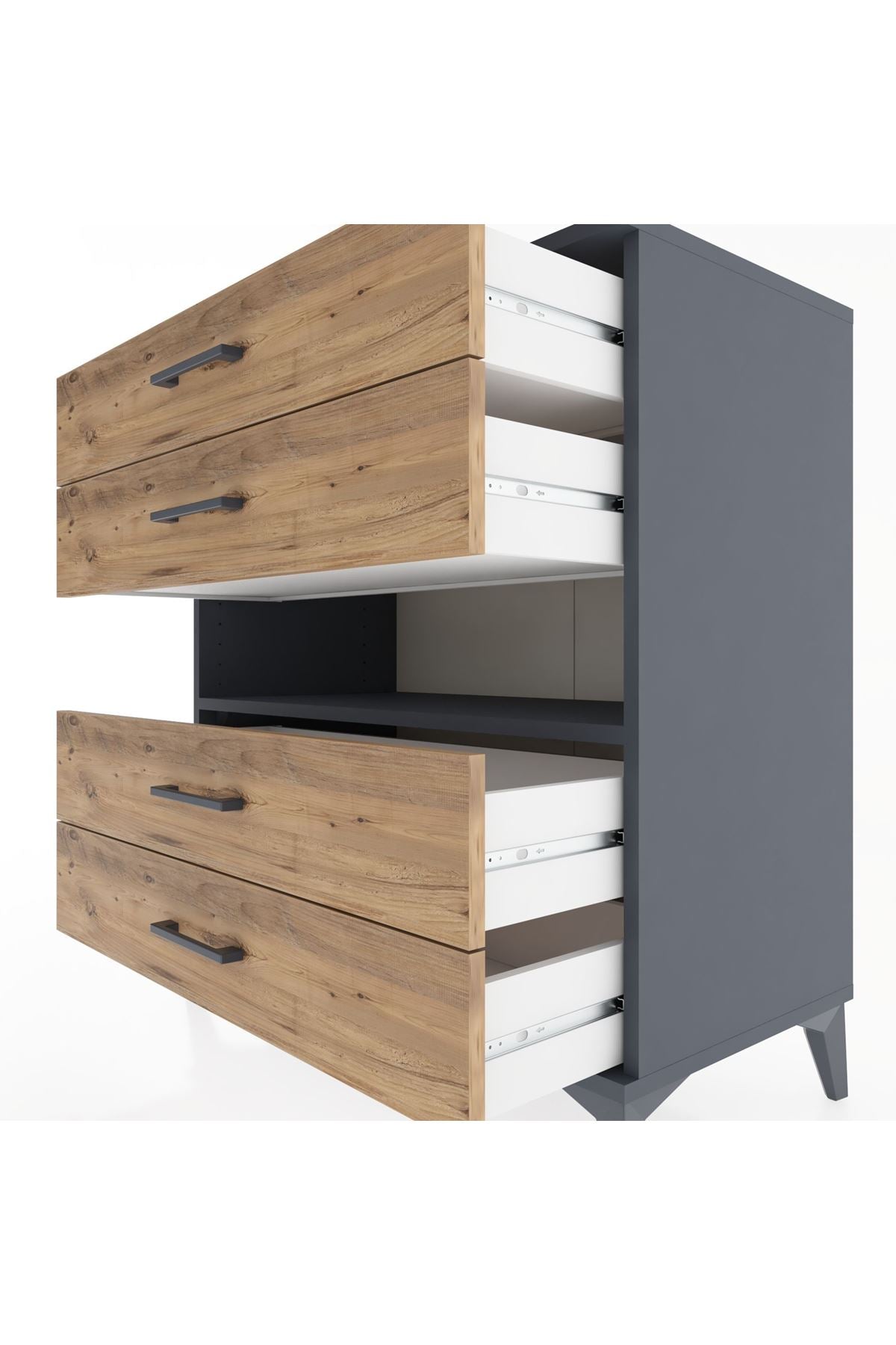 Hyperion Şifonyer Tek Raflı 4 Çekmeceli 88x44x96 - S37M021V6B