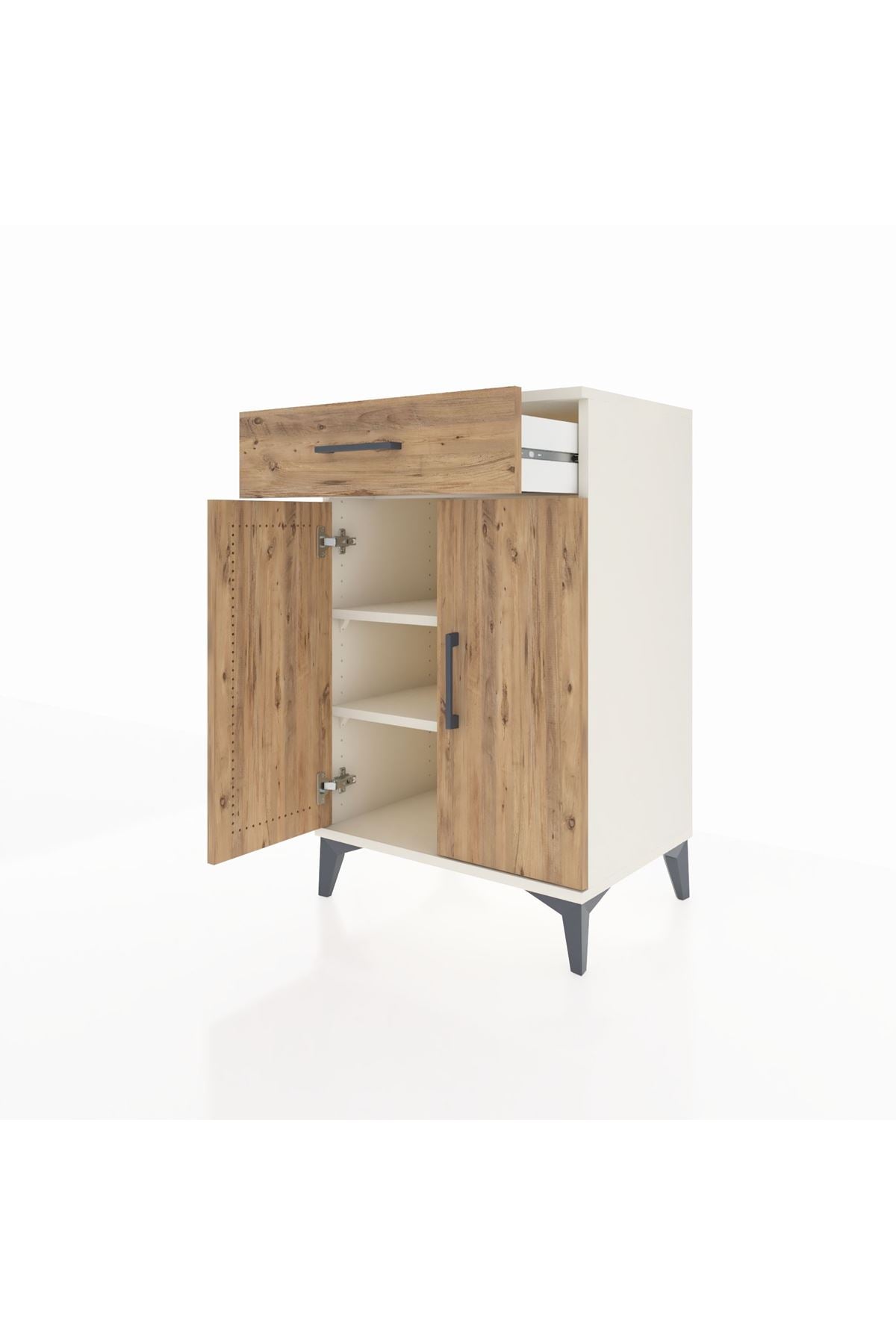 Hyperion Komodin 2 Raflı Tek Çekmeceli 2 Kapaklı 60x44x96 - S47M042V3B