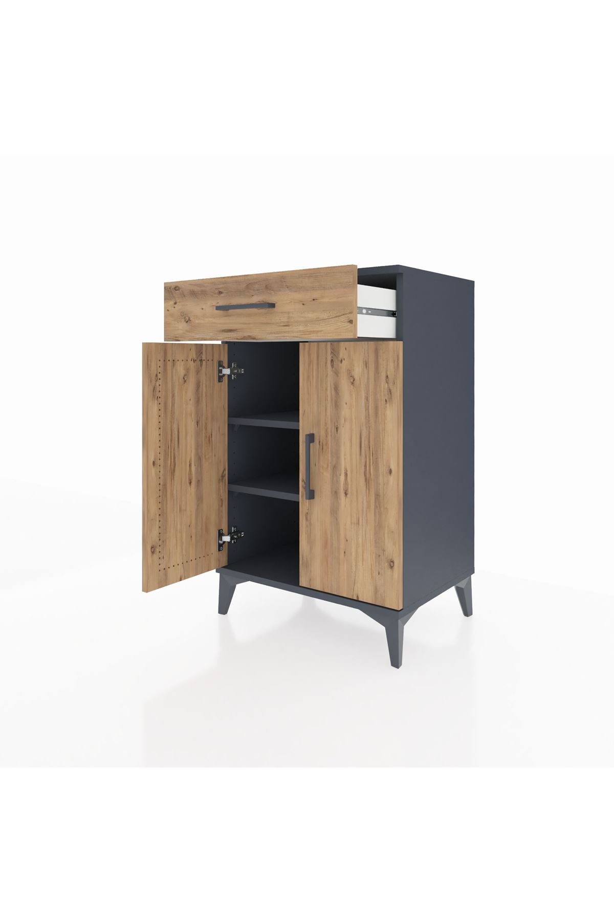 Hyperion Komodin 2 Raflı Tek Çekmeceli 2 Kapaklı 60x44x96 - S47M042V6B