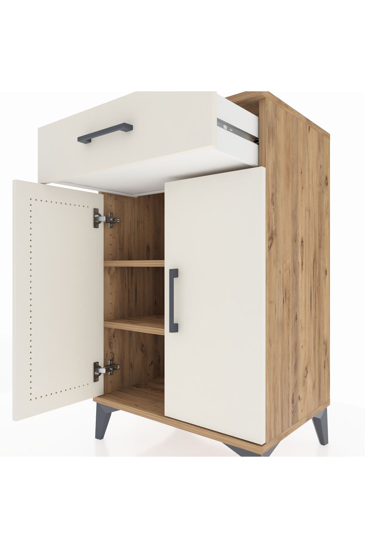 Hyperion Komodin 2 Raflı Tek Çekmeceli 2 Kapaklı 60x44x96 - S47M042V7B