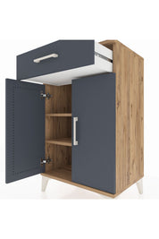 Hyperion Komodin 2 Raflı Tek Çekmeceli 2 Kapaklı 60x44x96 - S47M042V8B