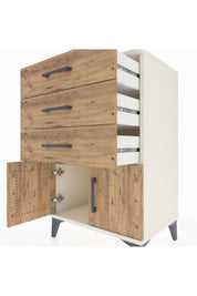 Hyperion Komodin 3 Çekmeceli 2 Kapaklı 60x44x96 - S47M024V3B