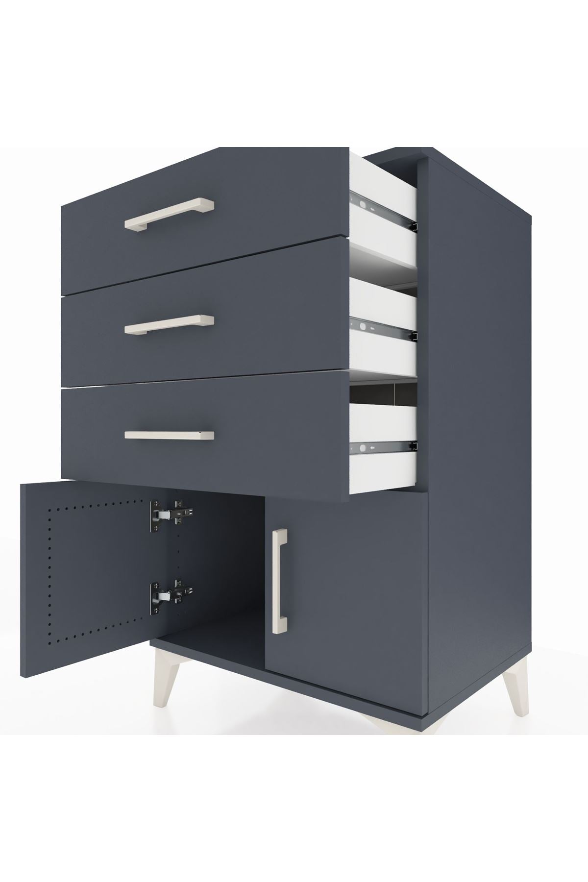Hyperion Komodin 3 Çekmeceli 2 Kapaklı 60x44x96 - S47M024V5B
