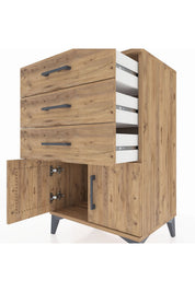 Hyperion Komodin 3 Çekmeceli 2 Kapaklı 60x44x96 - S47M024V9B