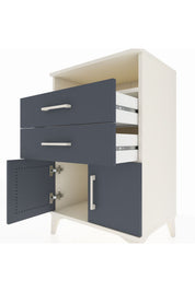Hyperion Komodin Tek Raflı 2 Çekmeceli 2 Kapaklı 60x44x96 - S47M025V2B