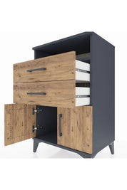 Hyperion Komodin Tek Raflı 2 Çekmeceli 2 Kapaklı 60x44x96 - S47M025V6B
