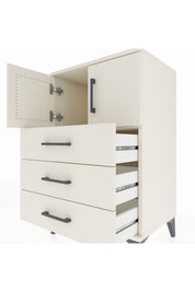 Hyperion Komodin Tek Raflı 3 Çekmeceli 2 Kapaklı 60x44x96 - S47M026V1B
