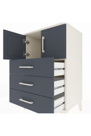 Hyperion Komodin Tek Raflı 3 Çekmeceli 2 Kapaklı 60x44x96 - S47M026V2B
