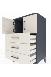 Hyperion Komodin Tek Raflı 3 Çekmeceli 2 Kapaklı 60x44x96 - S47M026V4B