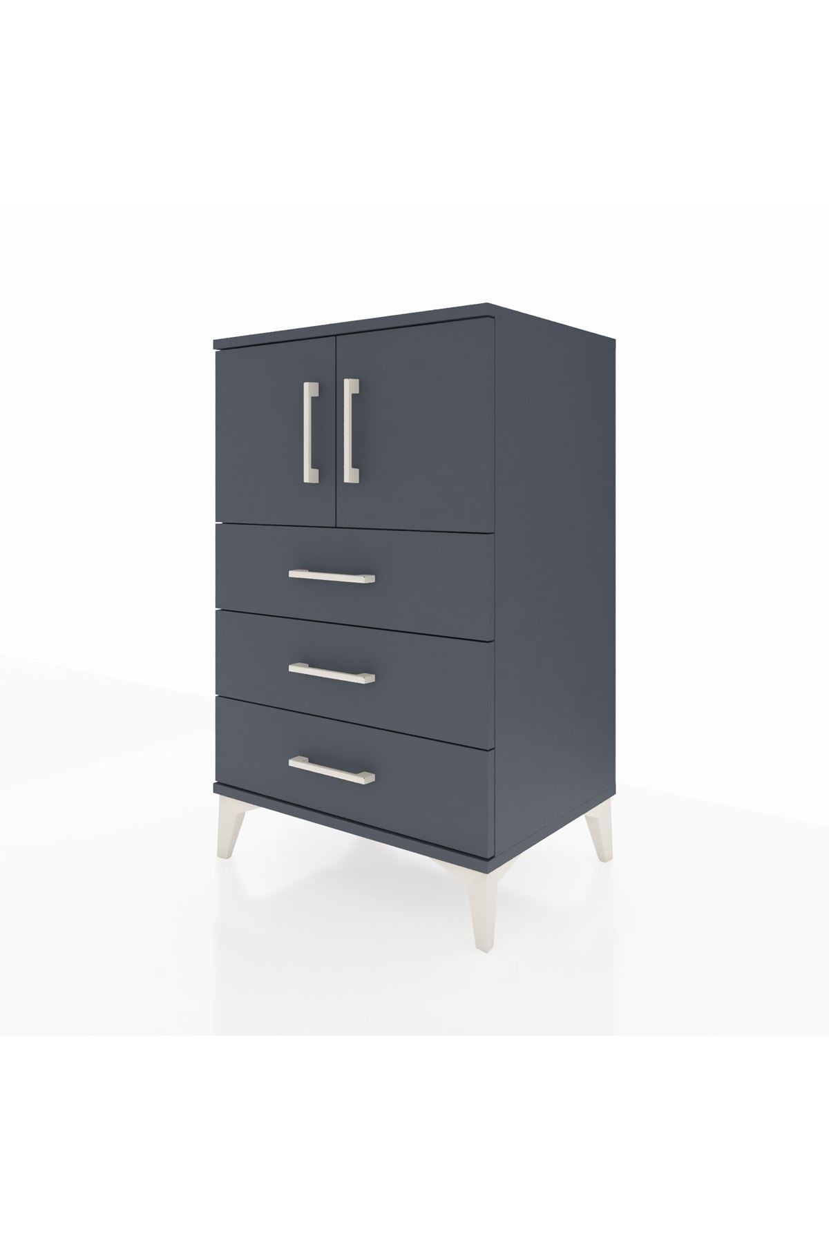 Hyperion Komodin Tek Raflı 3 Çekmeceli 2 Kapaklı 60x44x96 - S47M026V5B